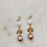 Christy Earrings - Aqua Blue or  Dove White