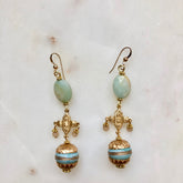 Christy Earrings - Aqua Blue or  Dove White