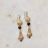 Kate Earring - Metallic Blue, Clay, Purple and Silver Agate Drusy stones