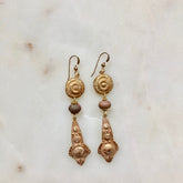 Kate Earring - Metallic Blue, Clay, Purple and Silver Agate Drusy stones