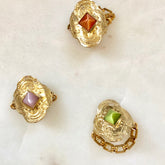 Jessa Ring - Multiple Cats Eye colored stones